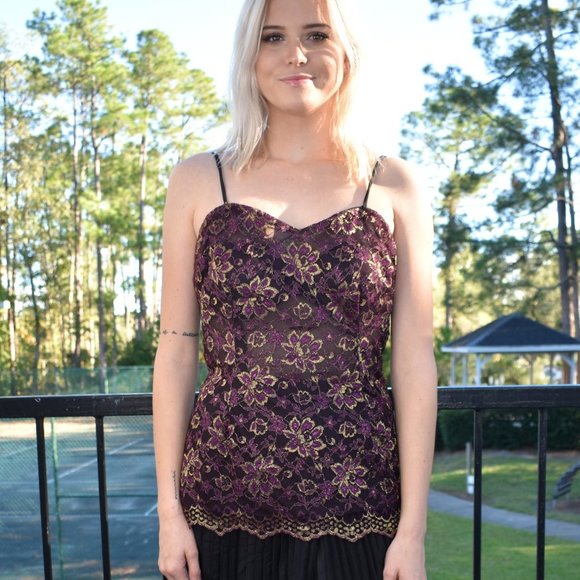 💜♥ Gothic Purple Tank Top ♥💜 ELSA Sample | Size XS 0 US Womens - Picture 1 of 4